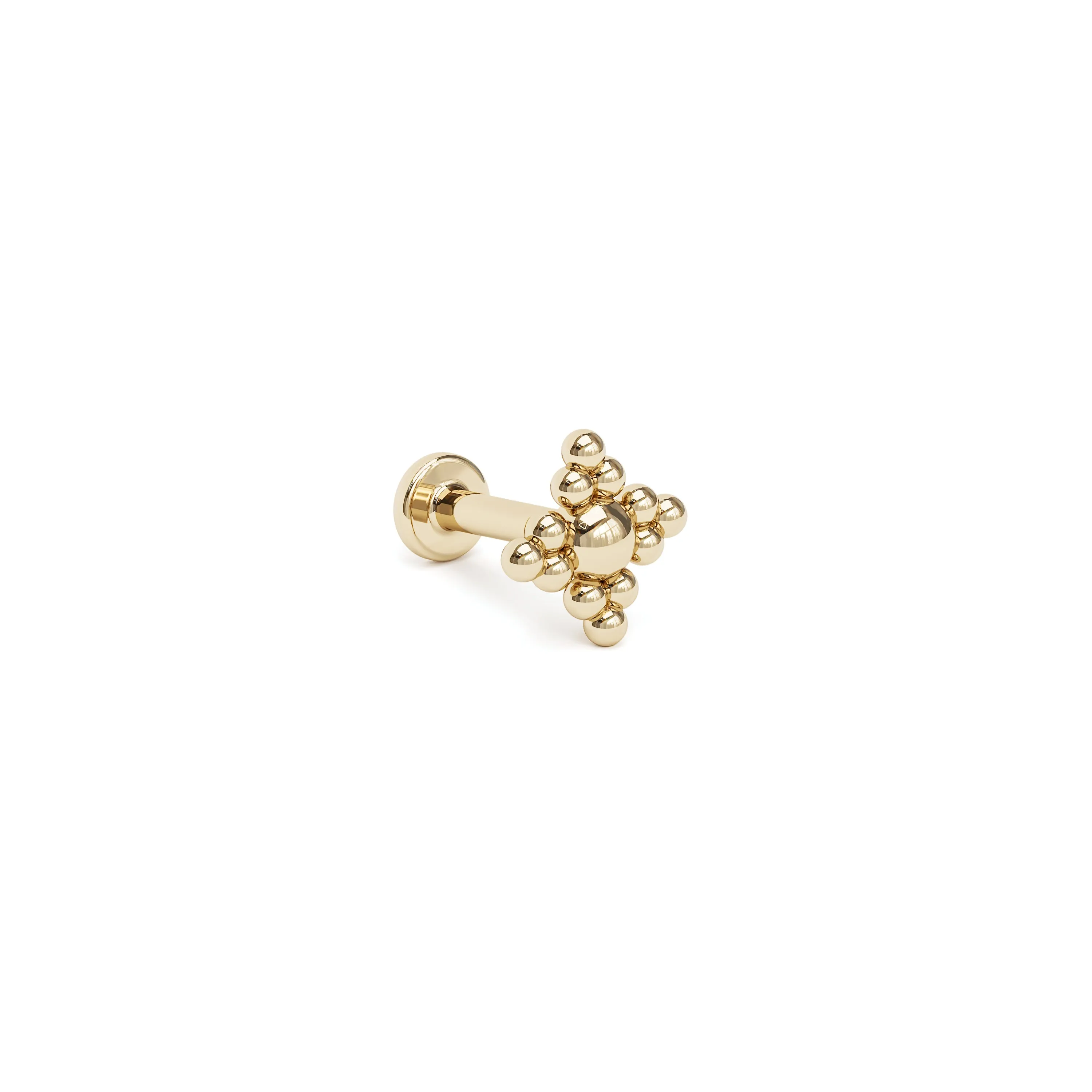 14K Gold Beaded Stud