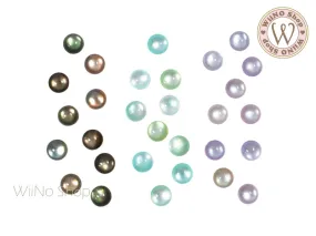 4mm Natural Seashell Round Cabochon - 10 pcs