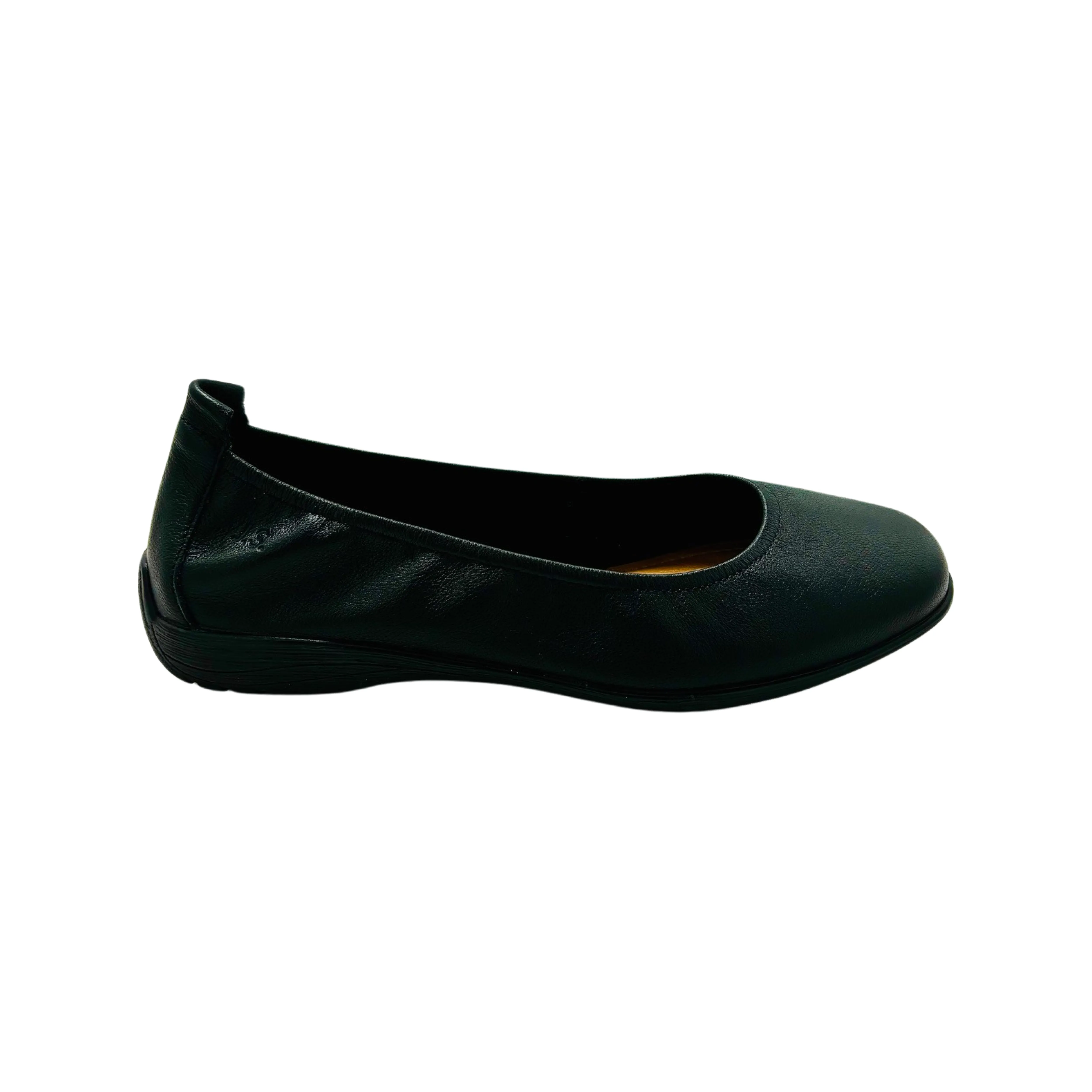 74801 Black Leather Flat