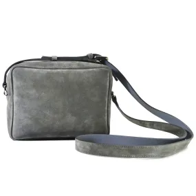 A & Furst - Medium Crossbody - Handbag, Storm Grey Color Suede Leather