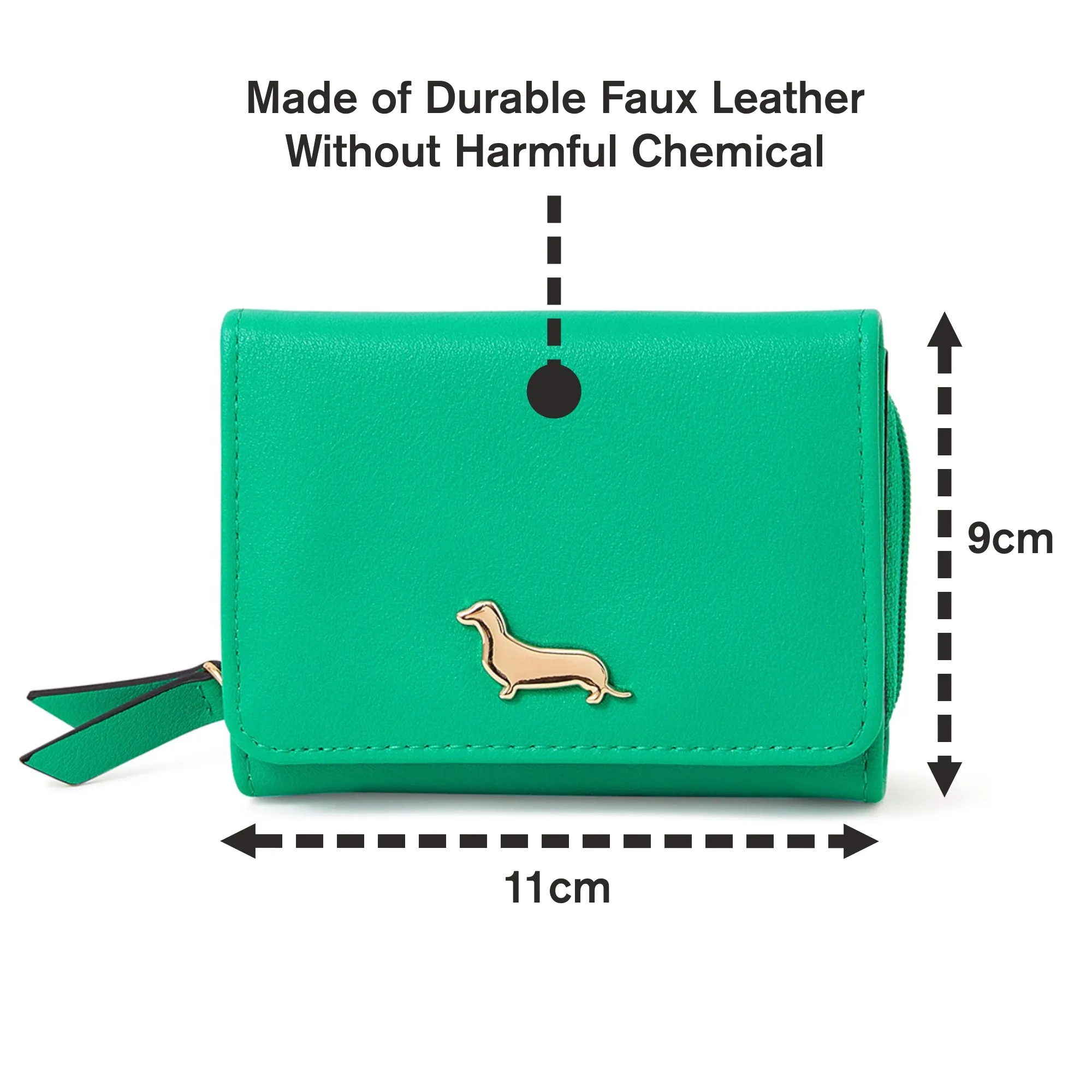 Accessorize London Green Sausage Dog Purse