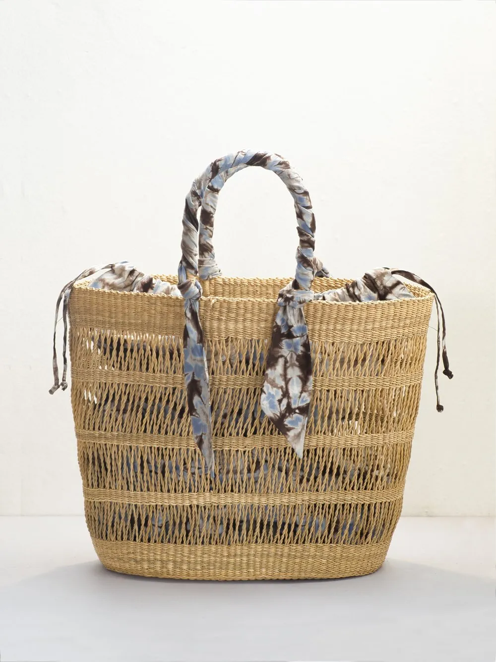 AKETEKETE Ayine Woven Straw Basket Bag - Large