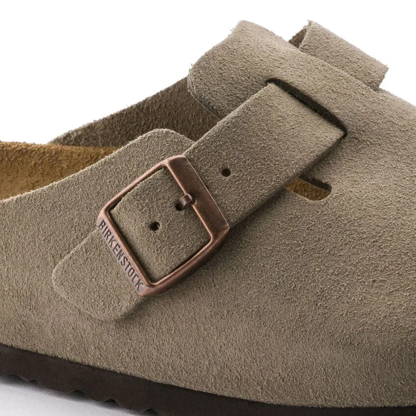 Birkenstock Boston Soft Footbed - Taupe Suede