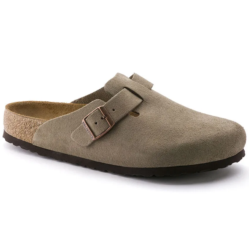 Birkenstock Boston Soft Footbed - Taupe Suede