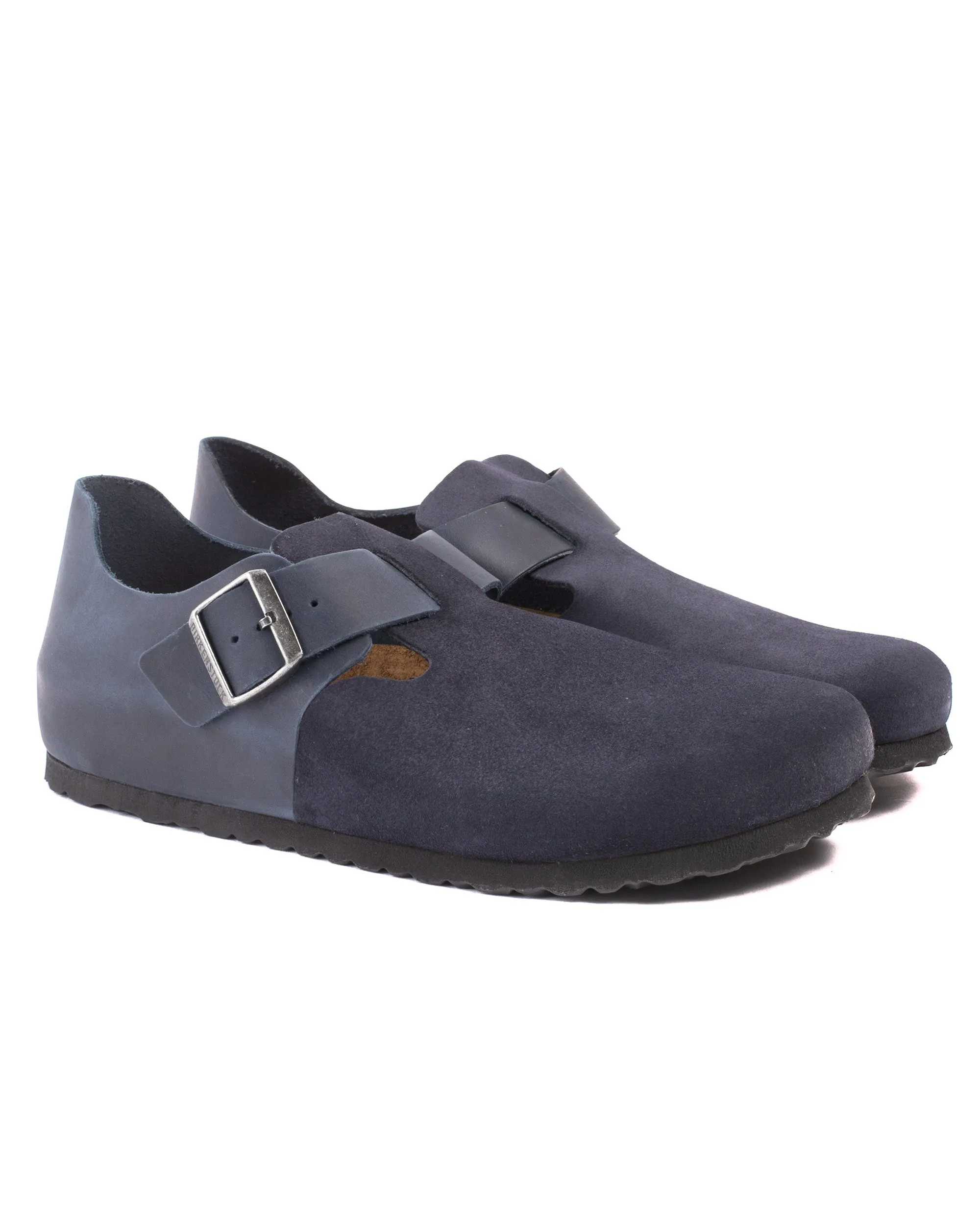 Birkenstock London Oiled Leather Suede Night Blue