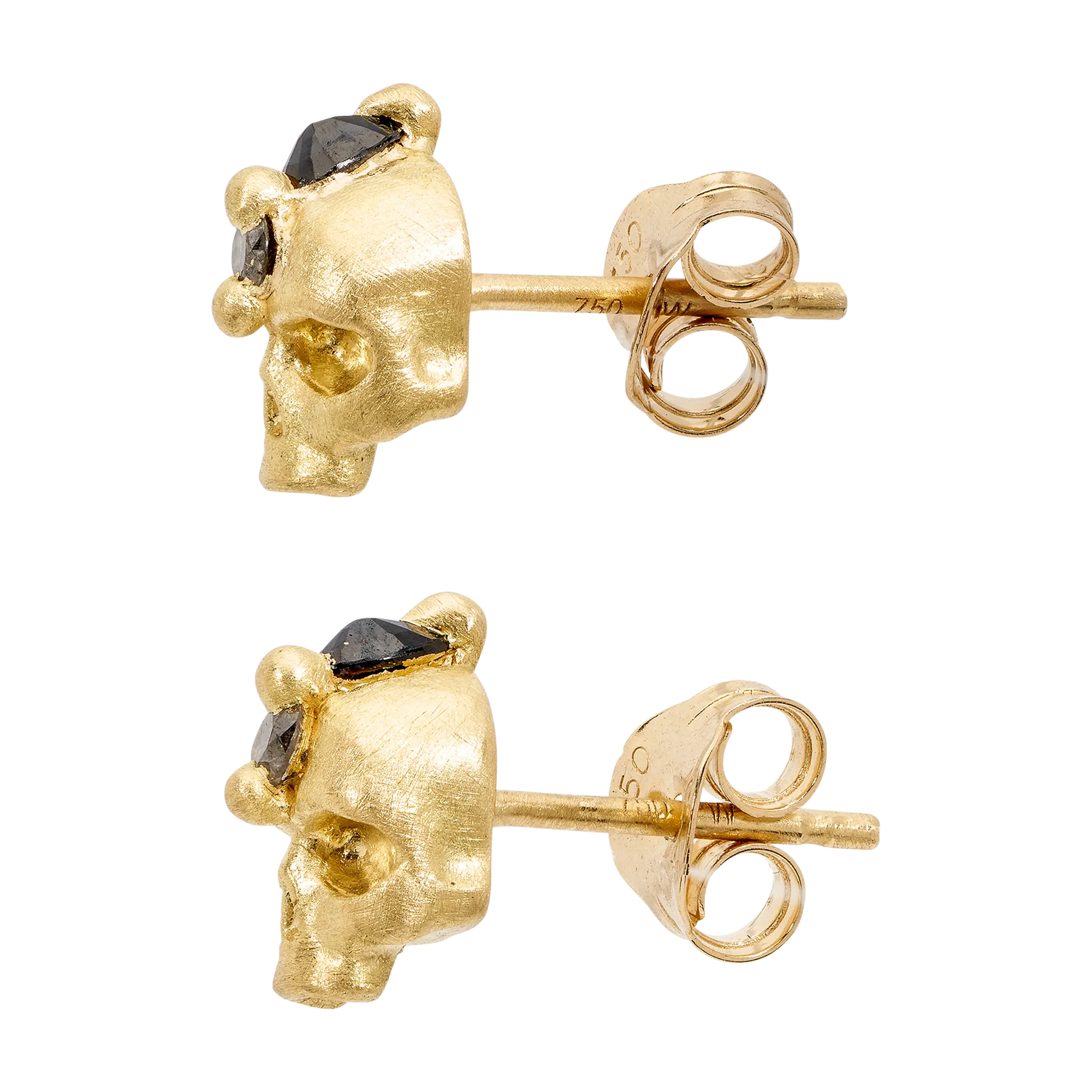 Black Island Of Idols Skull Stud Earrings - 11561