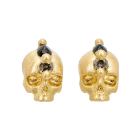 Black Island Of Idols Skull Stud Earrings - 11561