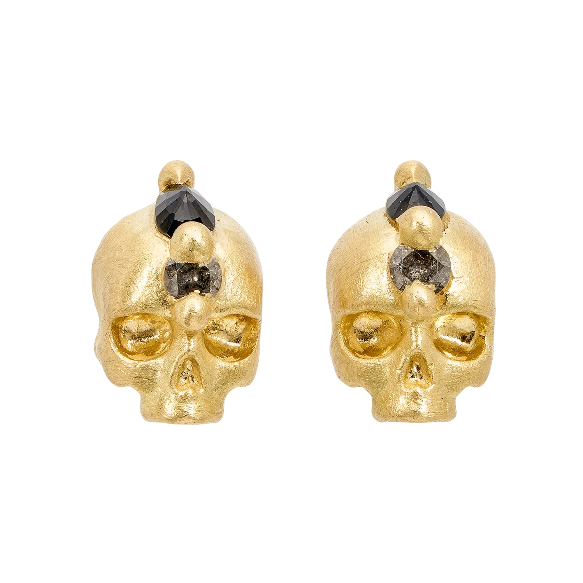 Black Island Of Idols Skull Stud Earrings - 11561