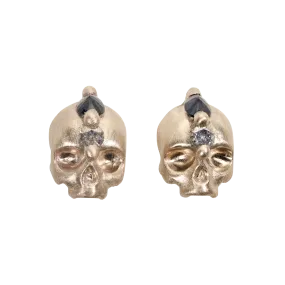 Black Island Of Idols Skull Stud Earrings in White- Made to Order