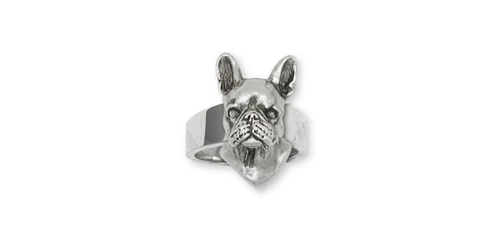 Boston Terrier Ring Jewelry Sterling Silver Handmade Dog Ring BT5-R