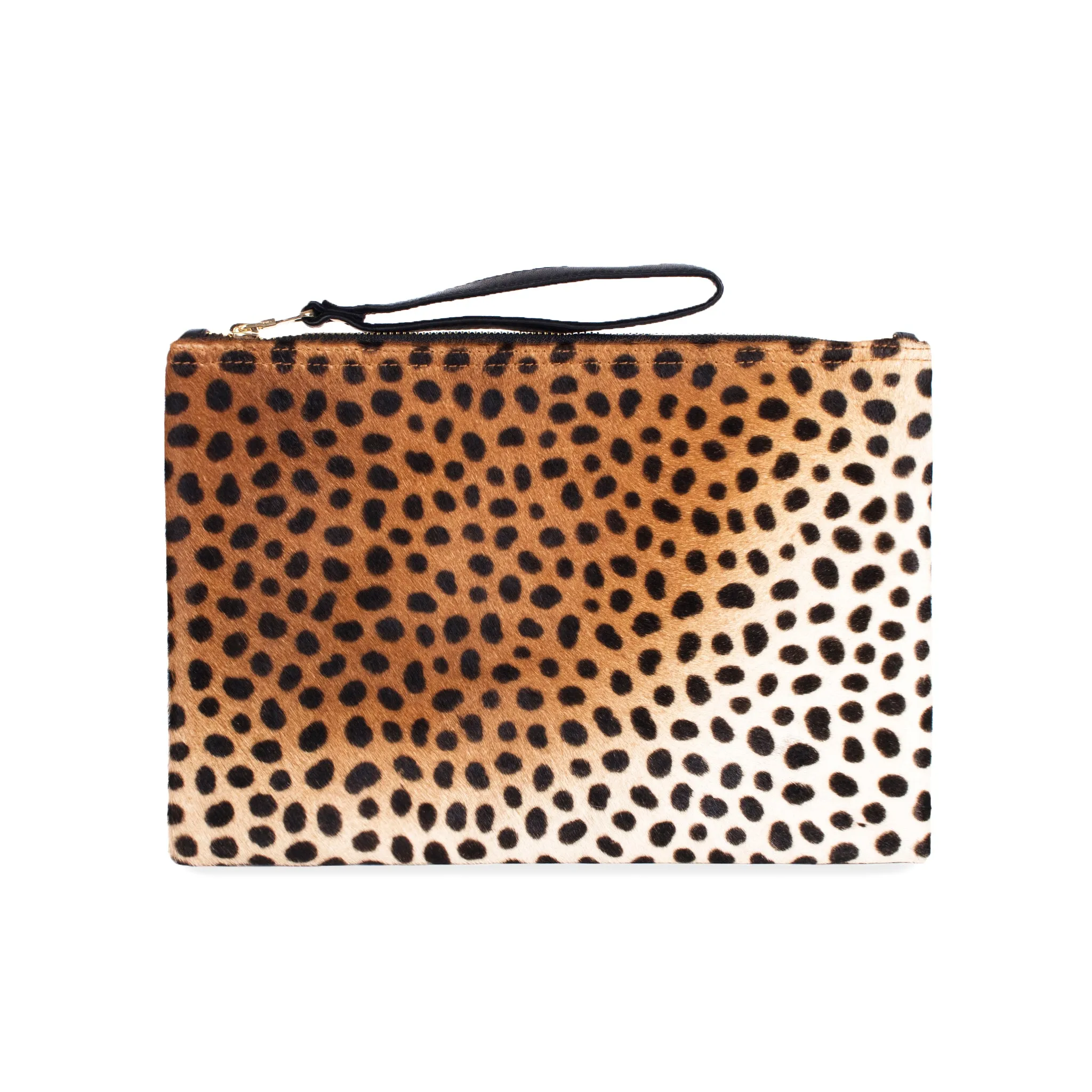 Cheetah Leather-Flat Wallet Clutch