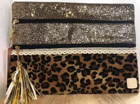 Class & Sass Leopard Double Zipper Versi Bag