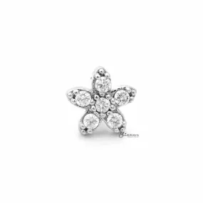 C.Z Flower Tragus Barbell - Ball End | Flat Back