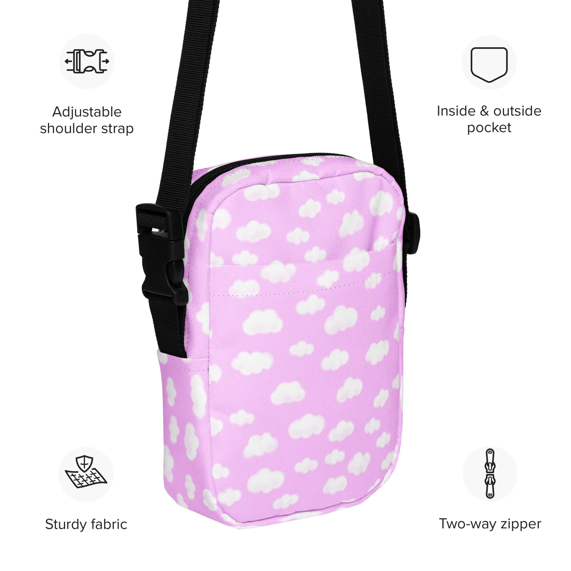 Dreamy Clouds Crossbody Bag (Taffy Pink)