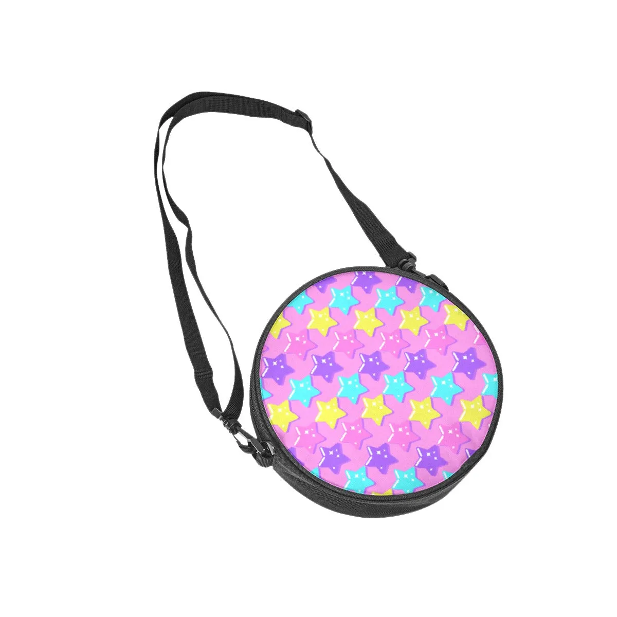 Electric Star Wave Pink Circle Crossbody Bag