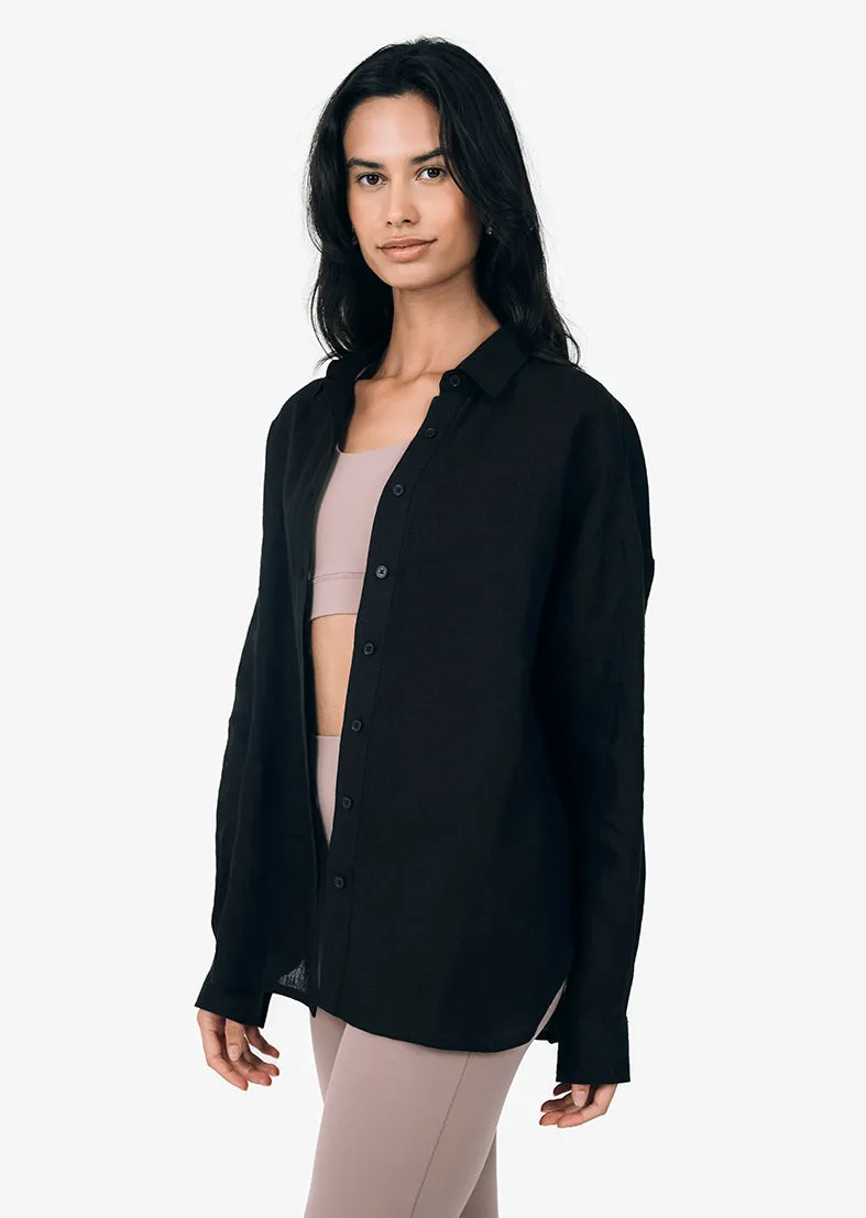 Elevate Linen Shirt Black