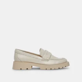 ELIAS FLATS OFF WHITE CRINKLE PATENT