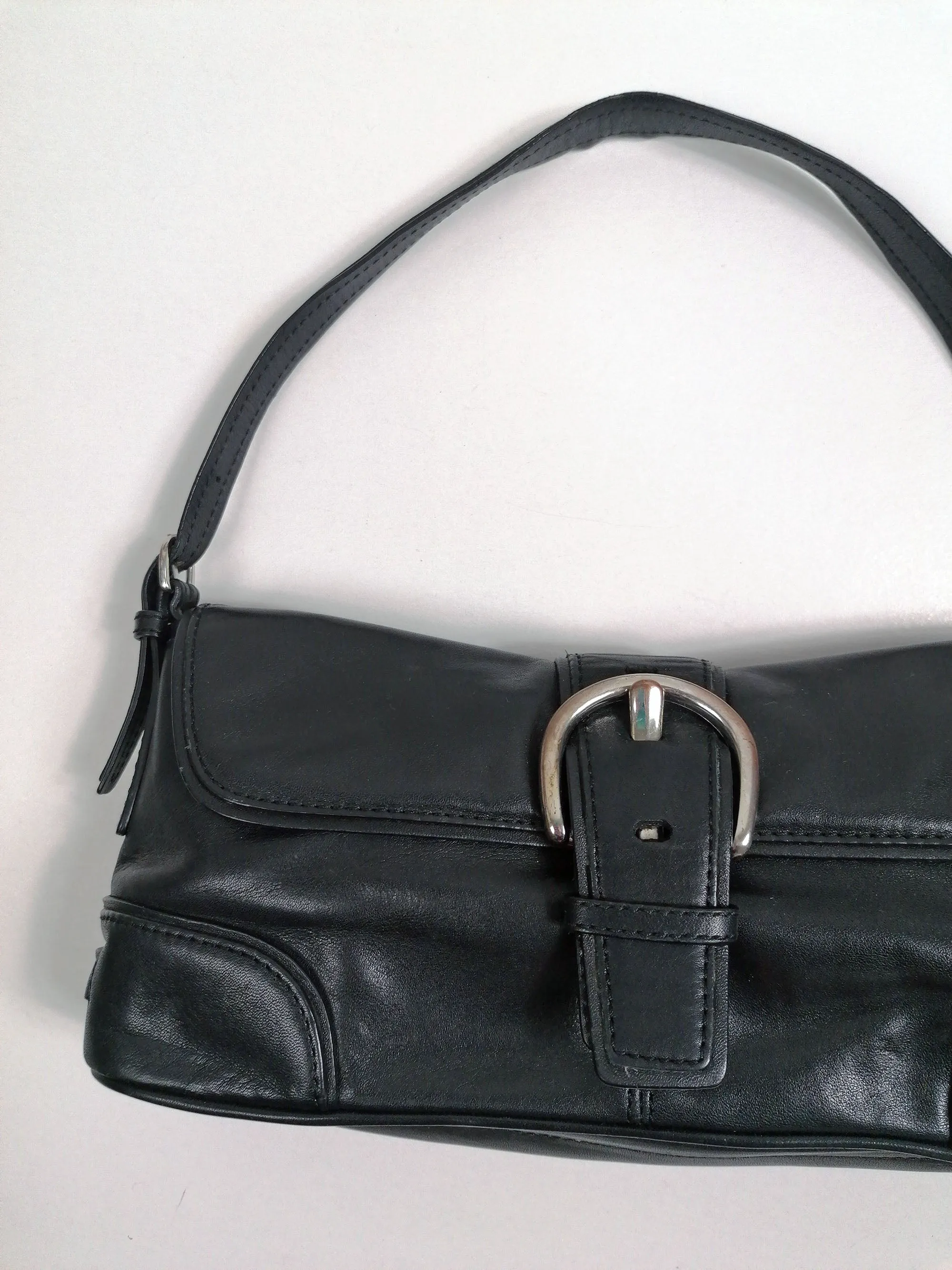 ESPRIT 90's Y2K Small Bag Real Leather Black