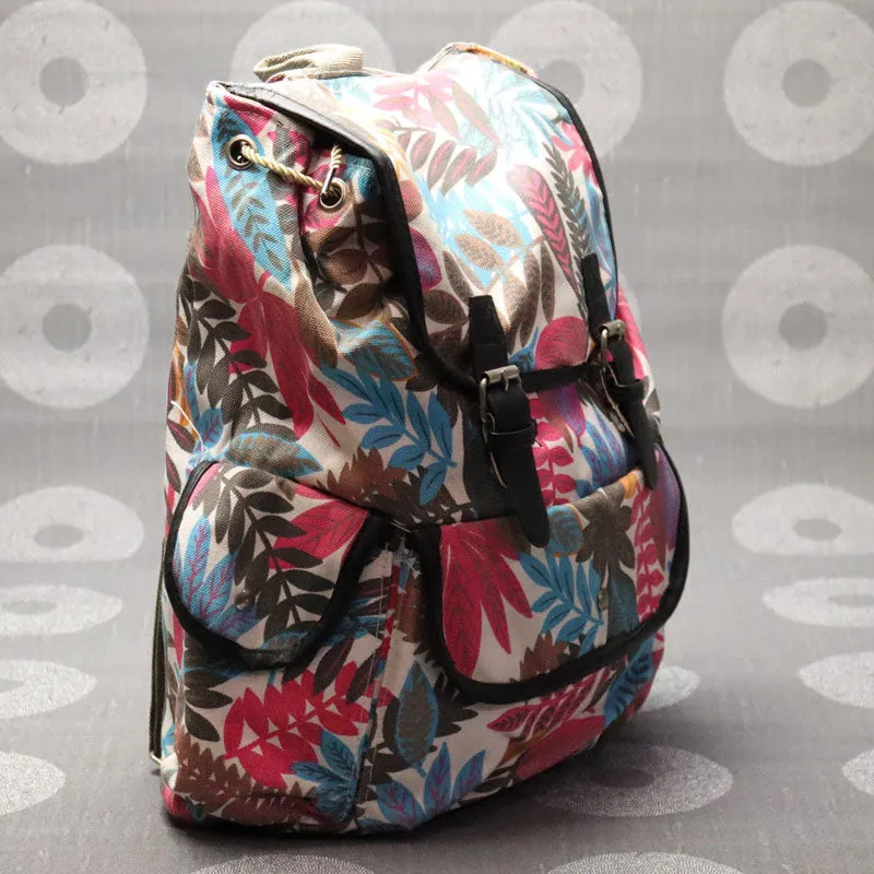 Flower Print Backpacks For Girls Ladies Traveling Backpacks