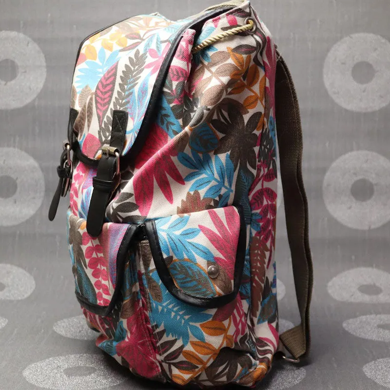 Flower Print Backpacks For Girls Ladies Traveling Backpacks