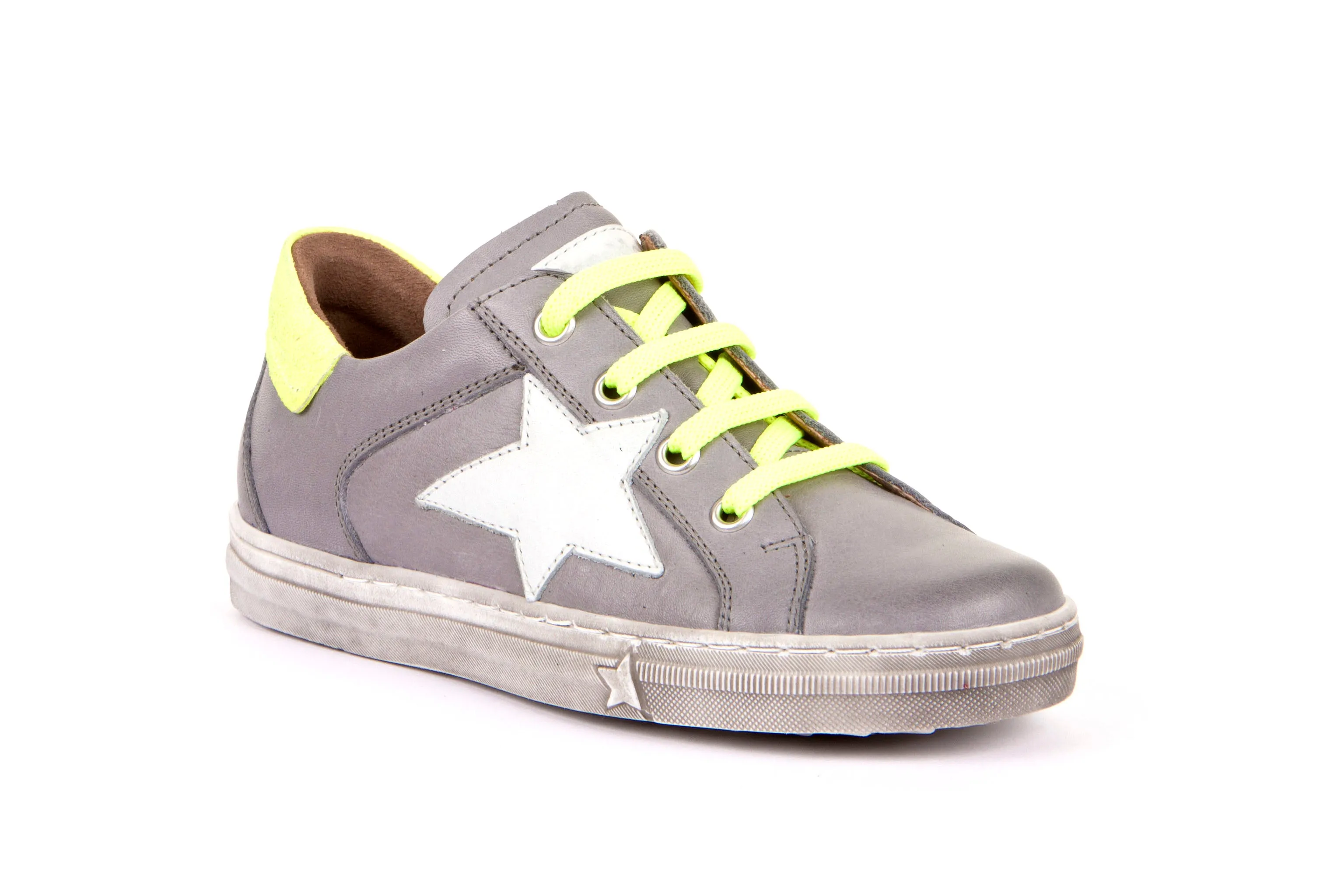 Froddo low velcro sneaker - grey star neon