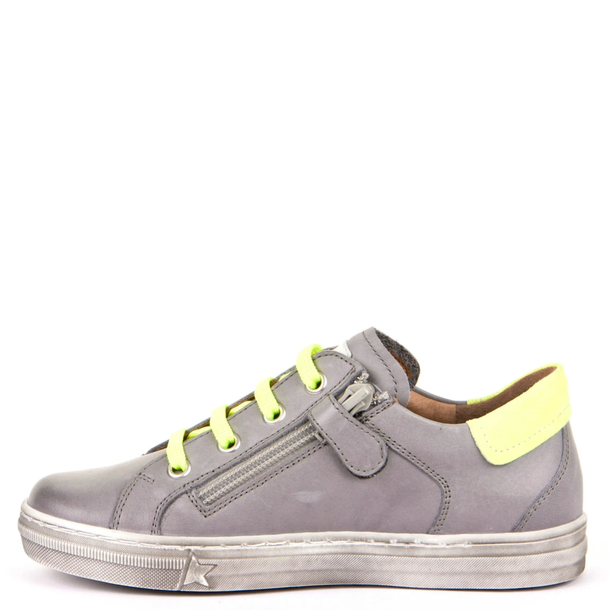 Froddo low velcro sneaker - grey star neon