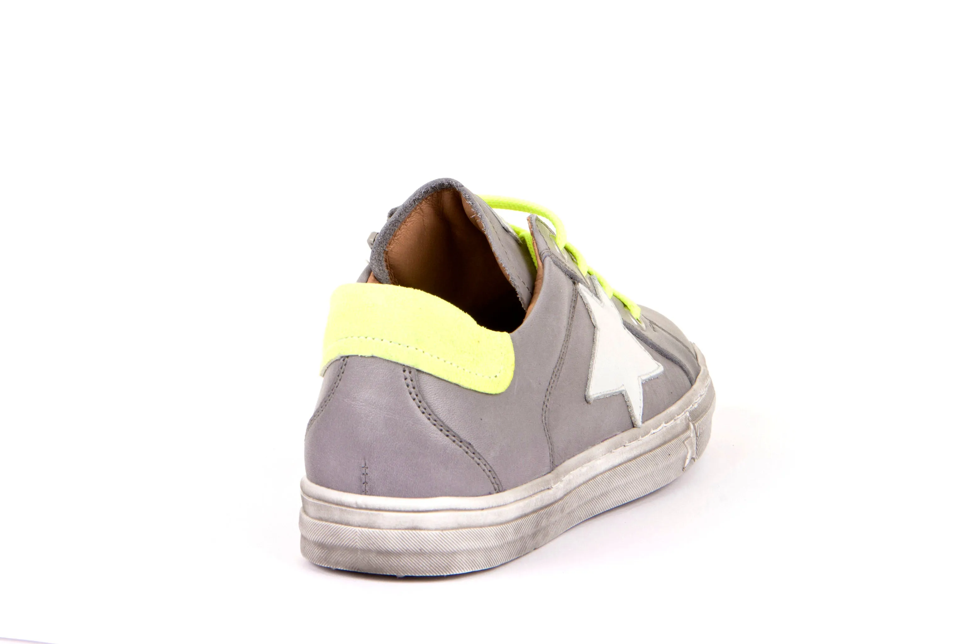 Froddo low velcro sneaker - grey star neon