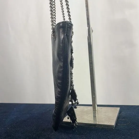 GiuseppeZanottiBlack Mini Beaded Chain Strap Bag