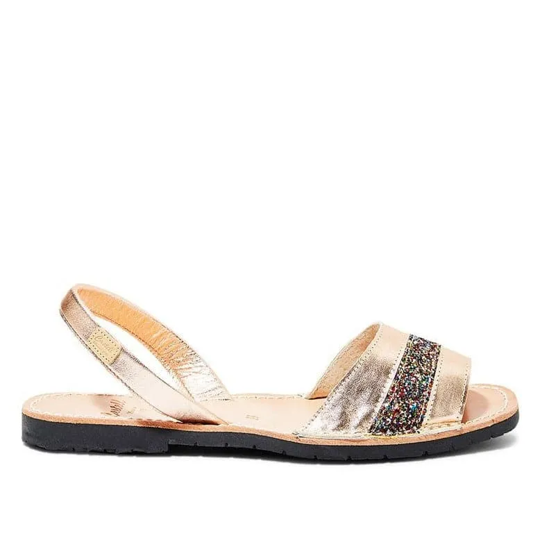 Glitter Leather Menorcan Sandal For Women - Glam 1731