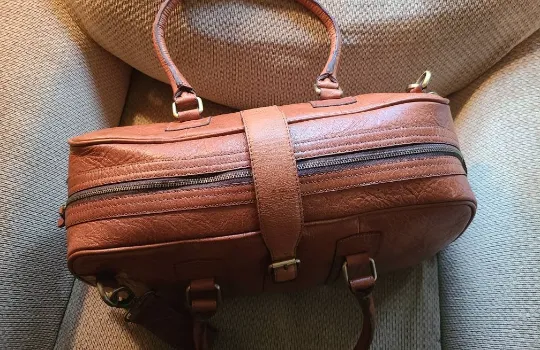 Handcrafted Brown Cowhide Leather Duffel