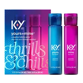 K-Y Yours   Mine Couples Lubricant, Personal Lubricant & Intimate Gel for Couples, Men, Women, Sex Lube, Clear, 2 x 1.5 Fl Oz, 2 count (Pack of 1)