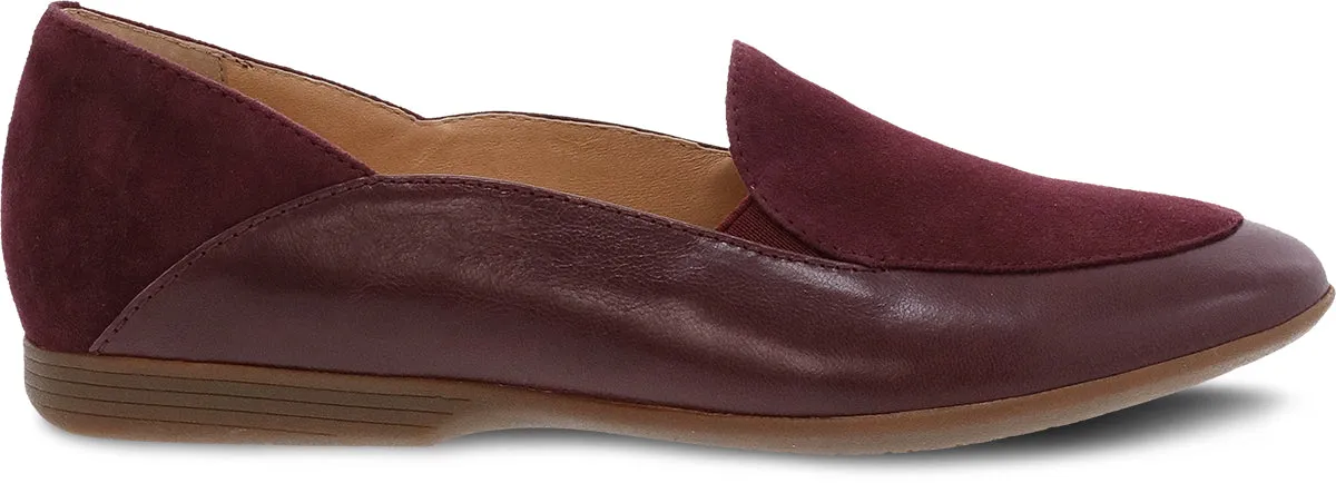 Lace Wine Glazed Leather Flat