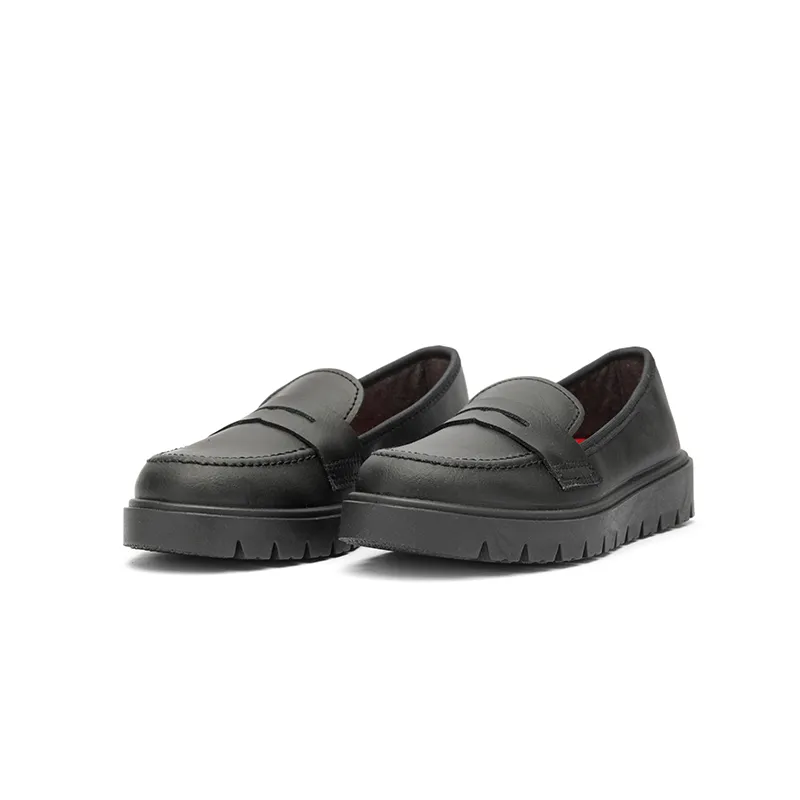 Leather School Treated Loafers in Black