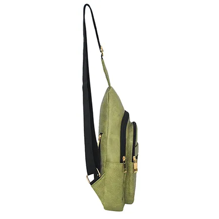 Lime Faux Leather Fashion Sling Bag