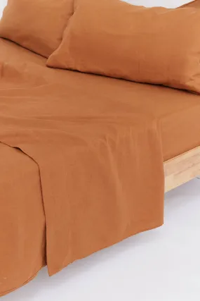 Linen Flat Sheet Tobacco