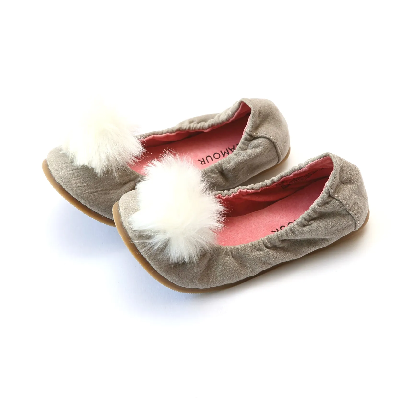 Madeline Pom Pom Leather Flat