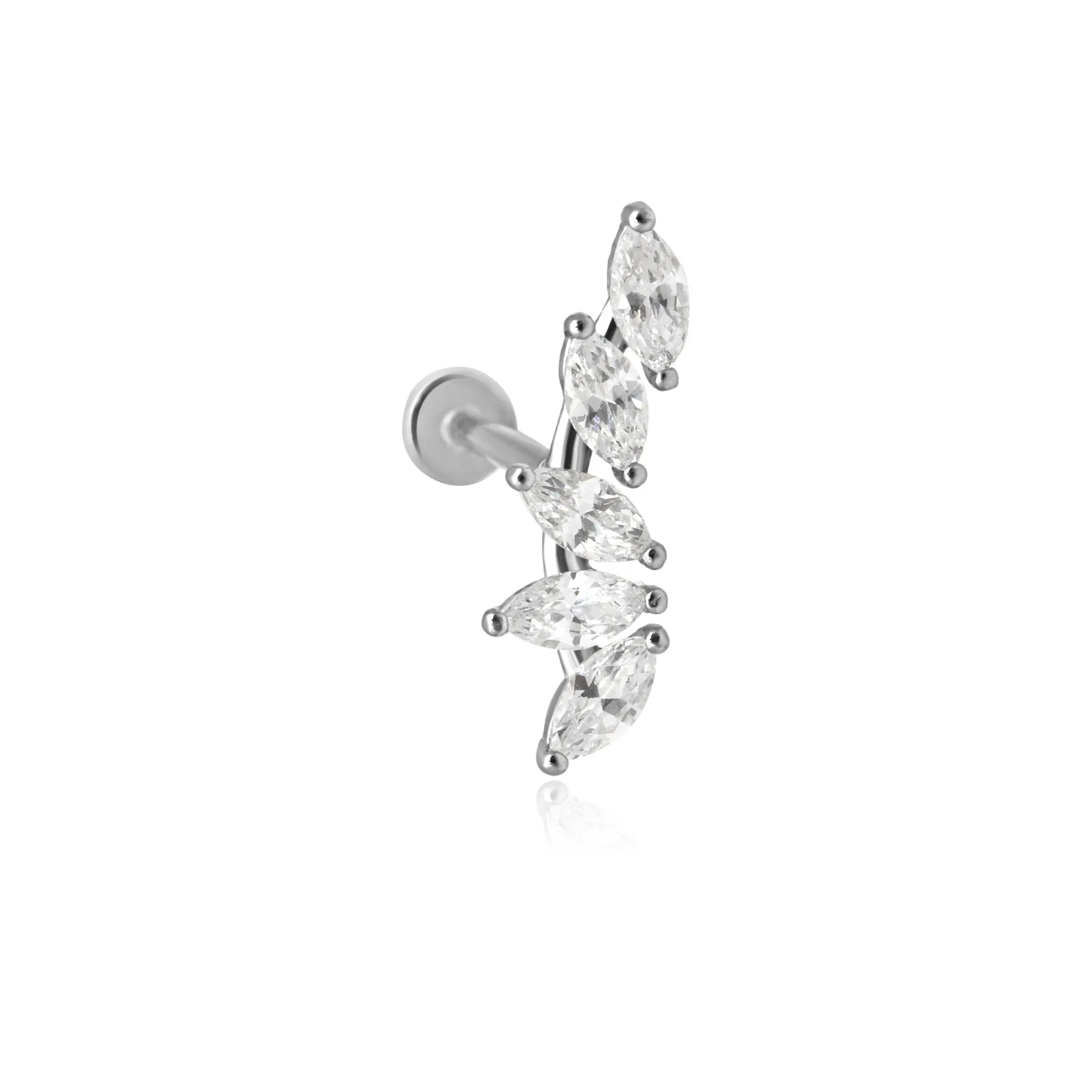 Marquise Illusion Ear Climber Flat Back Earring