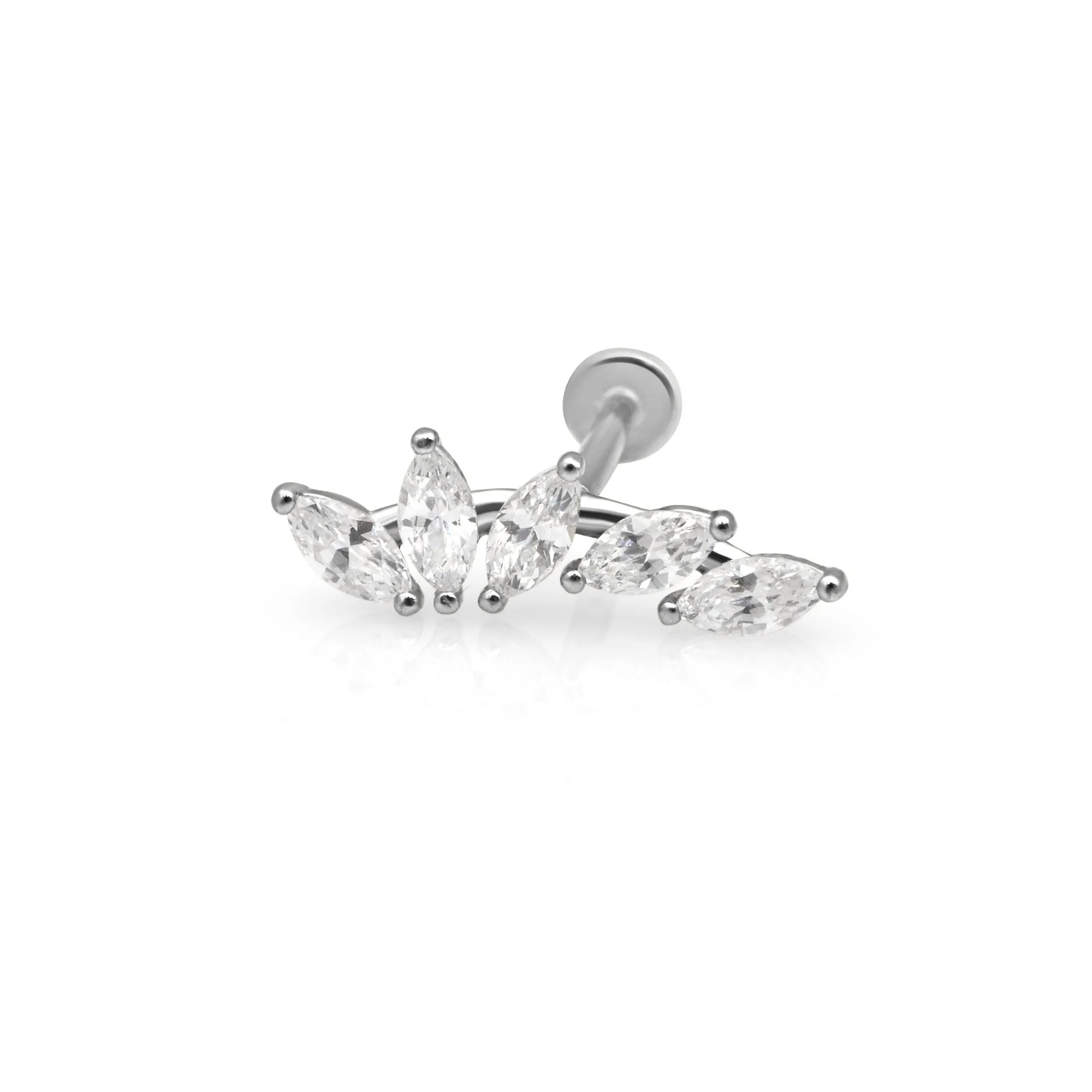 Marquise Illusion Ear Climber Flat Back Earring