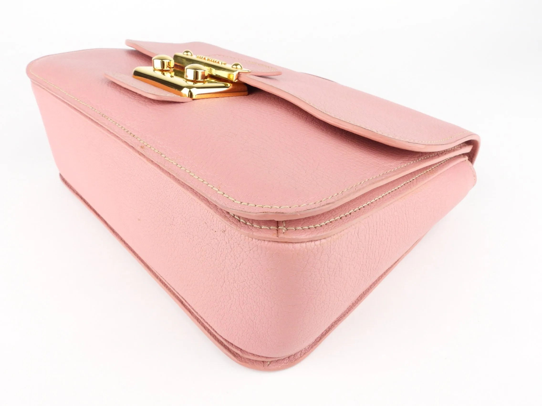 Miu Miu Pink Madras Leather Two-Way Satchel Bag