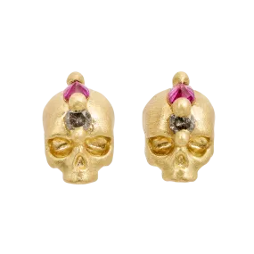 Pink Island Of Idols Skull Stud Earrings - Made to Order