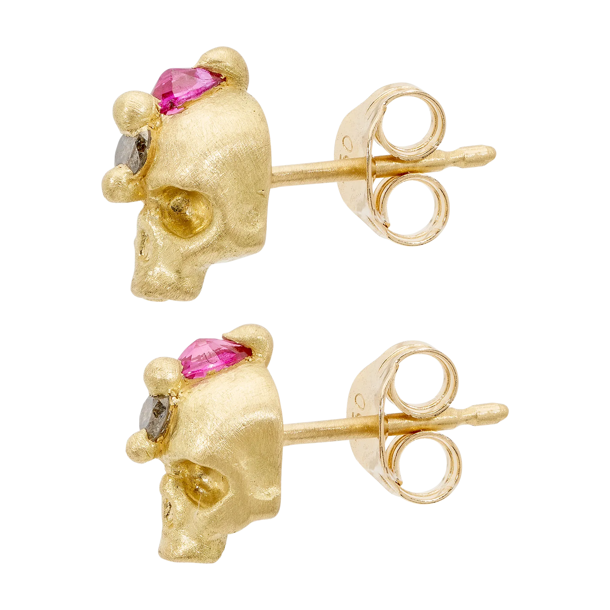 Pink Island Of Idols Skull Stud Earrings - Made to Order