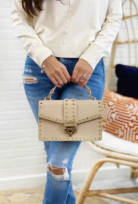 Pointelle Gold Stud Handbag