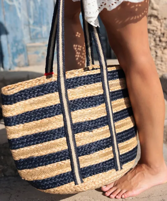 Port Jute Tote Bag - Blue