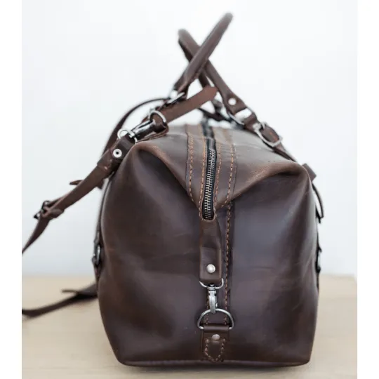 Premium Leather Duffle Bag 2.1  Chocolate Weekender