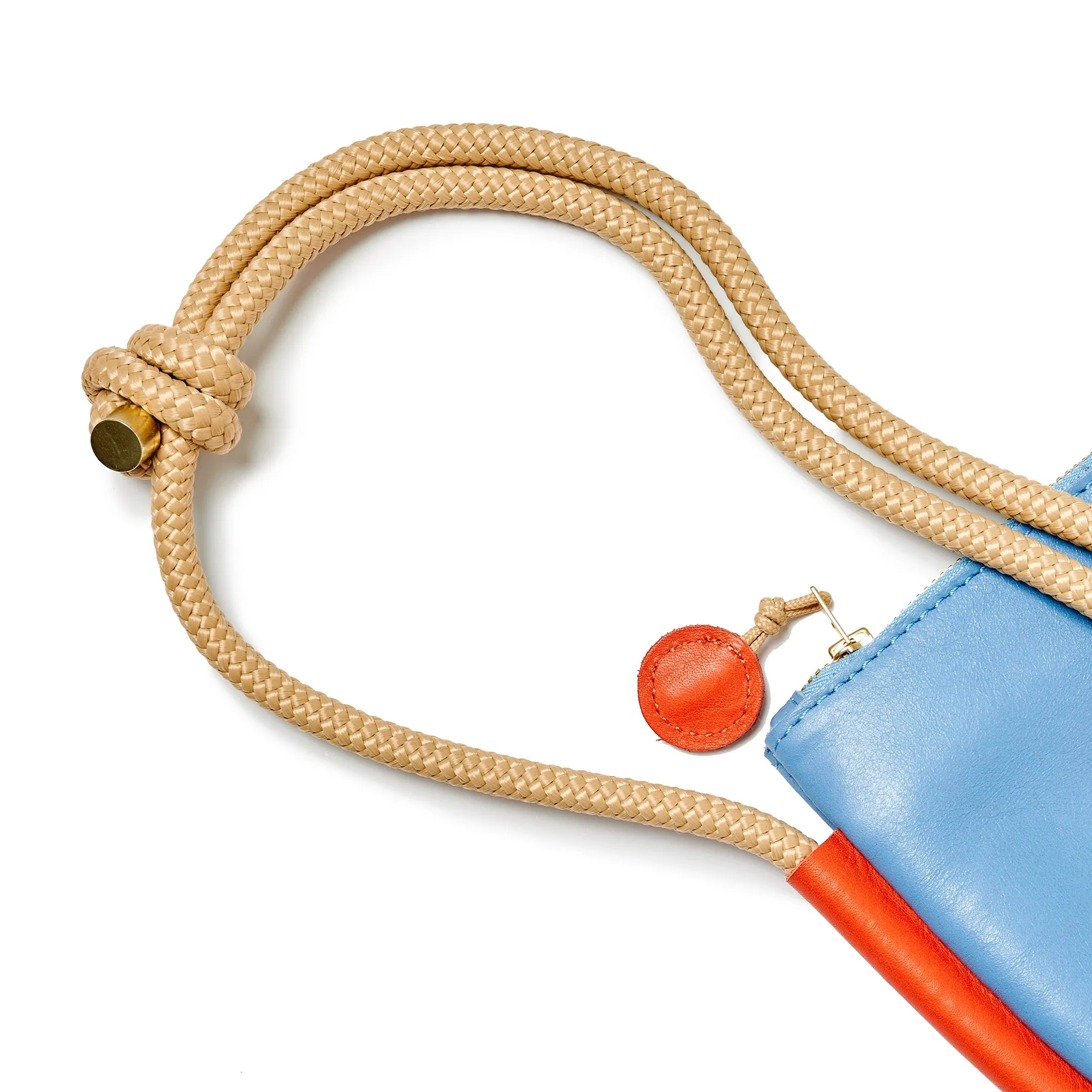 Project Dyad || Sky Blue/Lobster Red Adjustable Rope Strap Inner small pocket Selene Zipper Bag