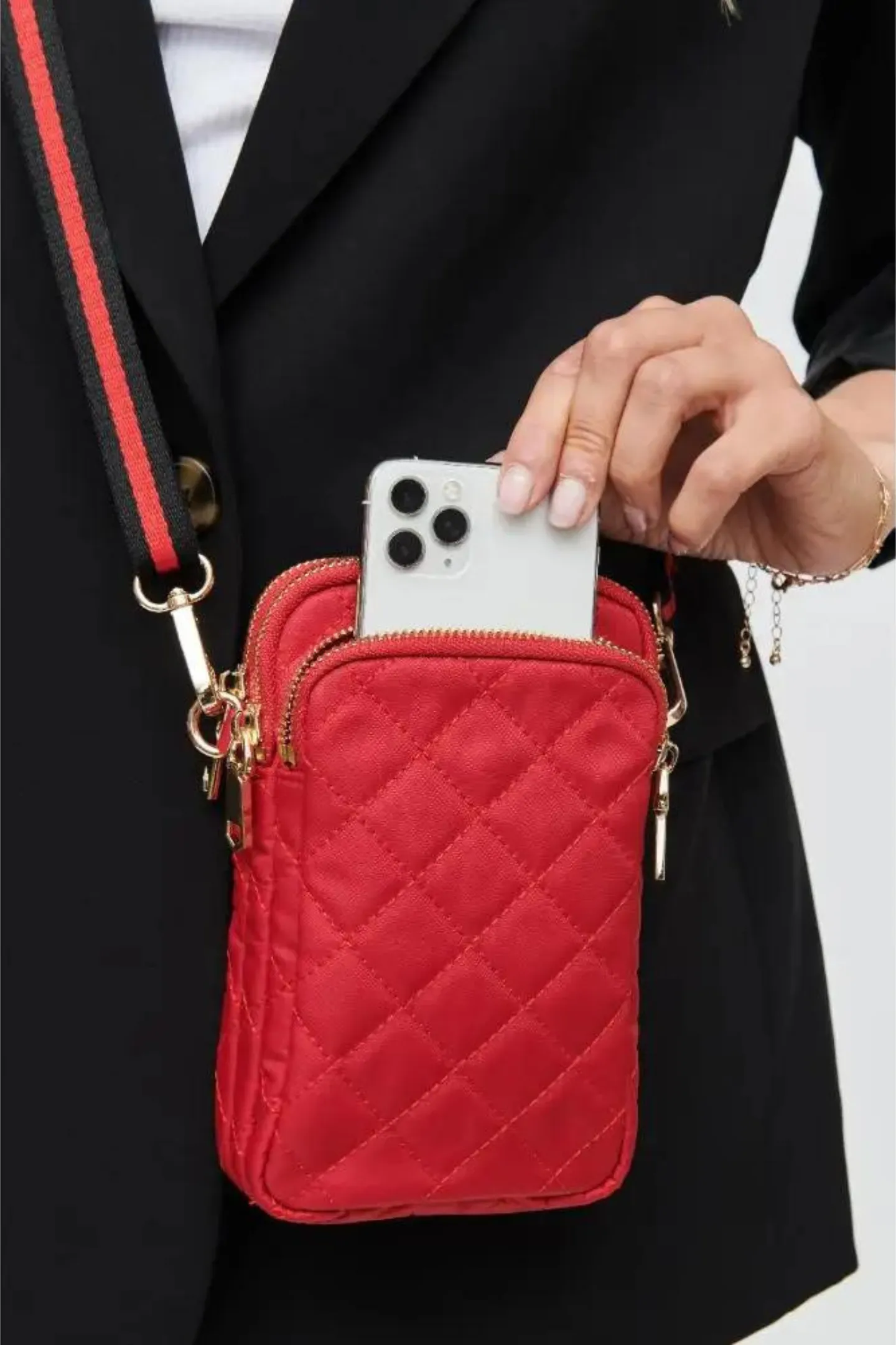 Quilted Cellphone Crossbody Bag