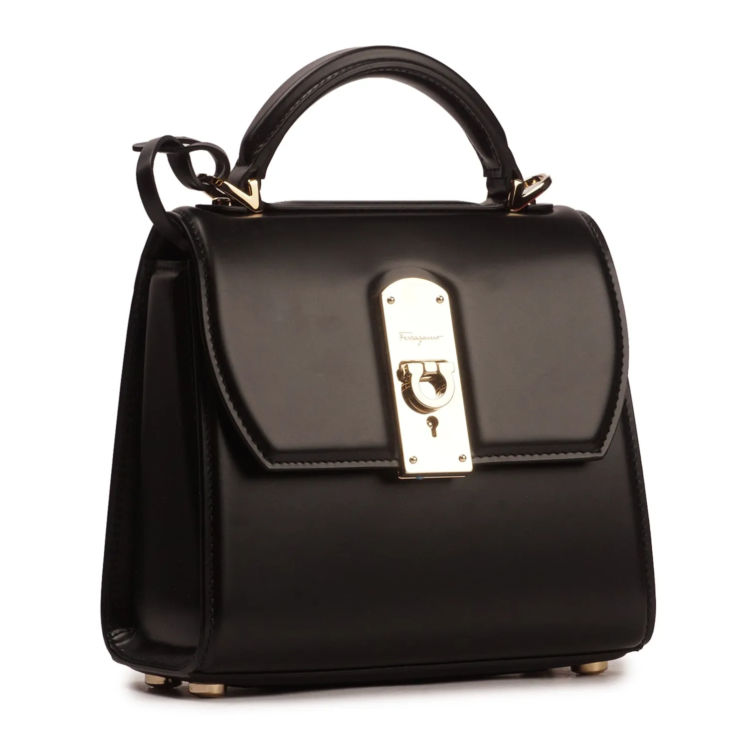 SALVATORE FERRAGAMO BOXYZ LEATHER HANDBAG