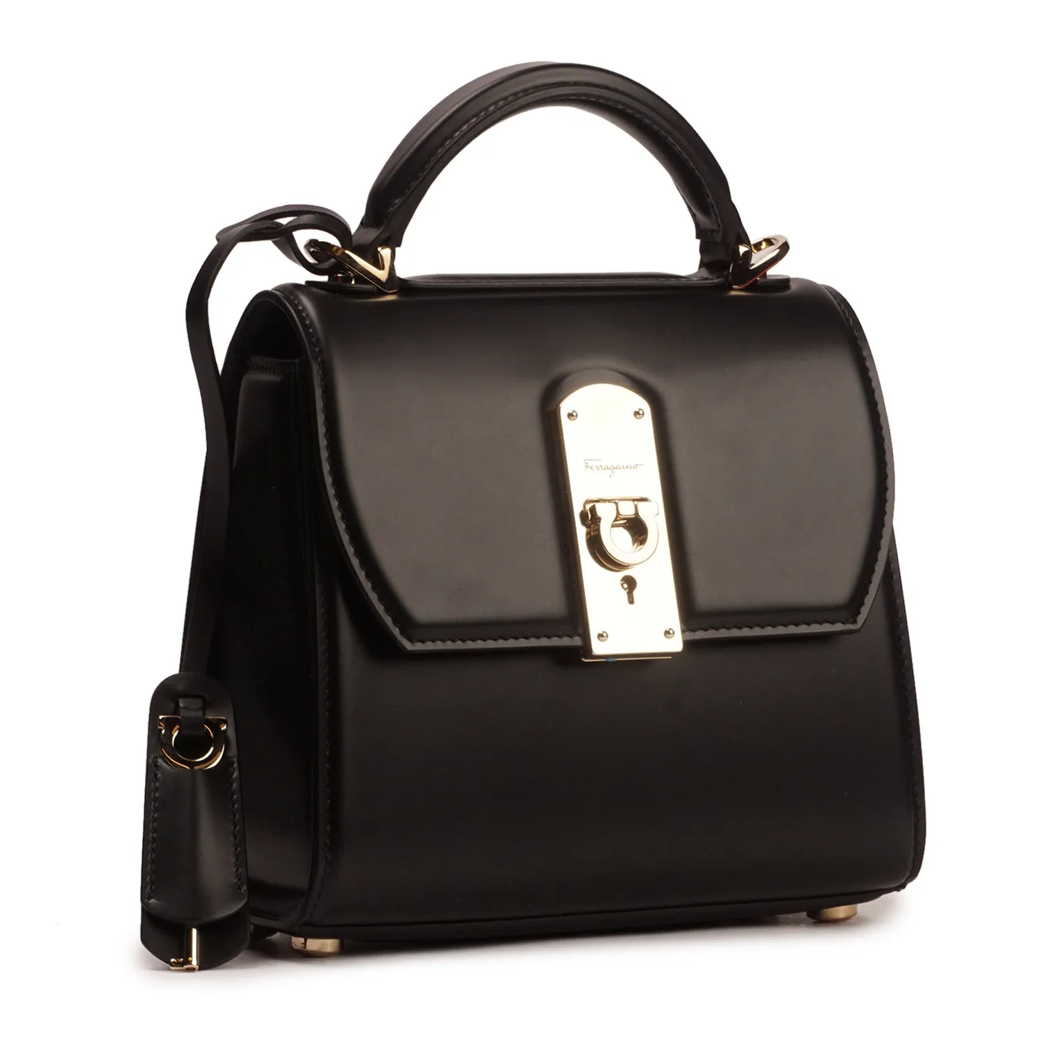 SALVATORE FERRAGAMO BOXYZ LEATHER HANDBAG