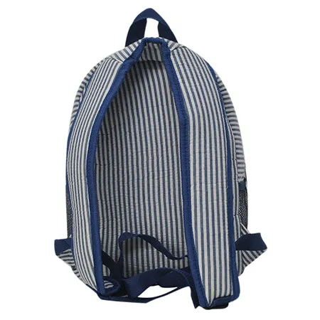 Seersucker Navy Medium Size NGIL Canvas Backpack