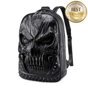 Skull Luxury Leather Large Capacity Backpack - Stylish & Practical!